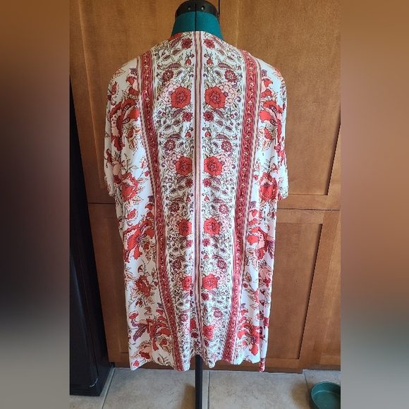 Angie Duster Kimono Red Cream - Picture 2 of 6